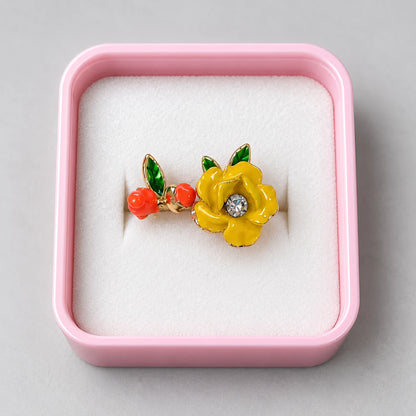 Ivory Blossom Crystal Garden Ring - 3 Colors