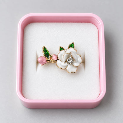 Ivory Blossom Crystal Garden Ring - 3 Colors