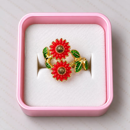 Meadow Daisy Bloom Enamel Ring - 3 Colors