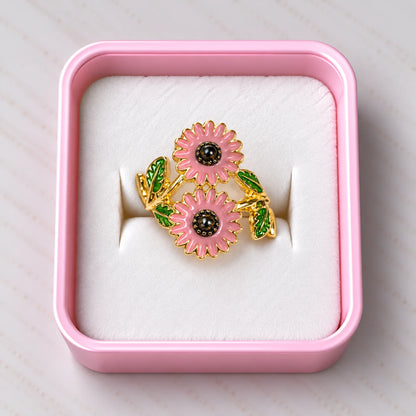 Meadow Daisy Bloom Enamel Ring - 3 Colors