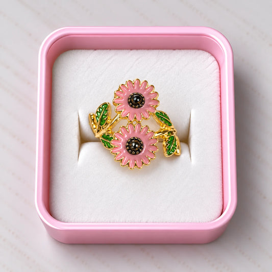 Meadow Daisy Bloom Enamel Ring - 3 Colors