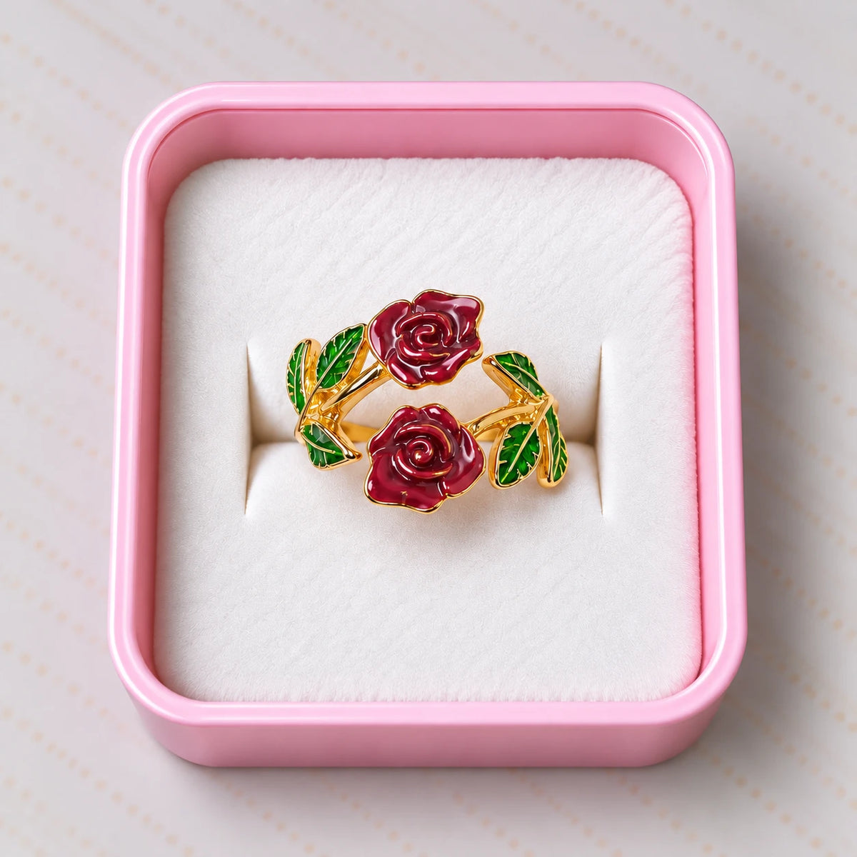 Golden Rose Garden Enamel Ring - 3 Colors