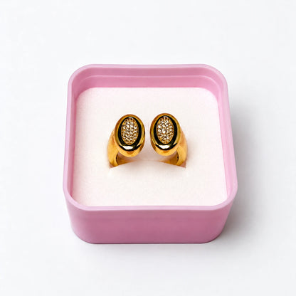 Oval Stud Shape Ring Stainless