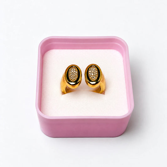Oval Stud Shape Ring Stainless
