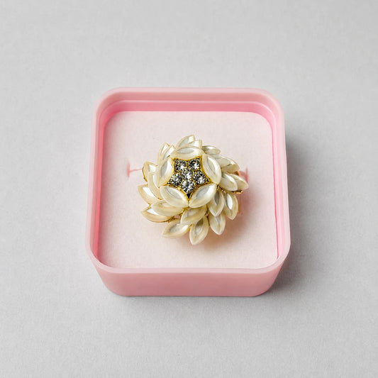 Luxury Floral Crystal Statement Ring