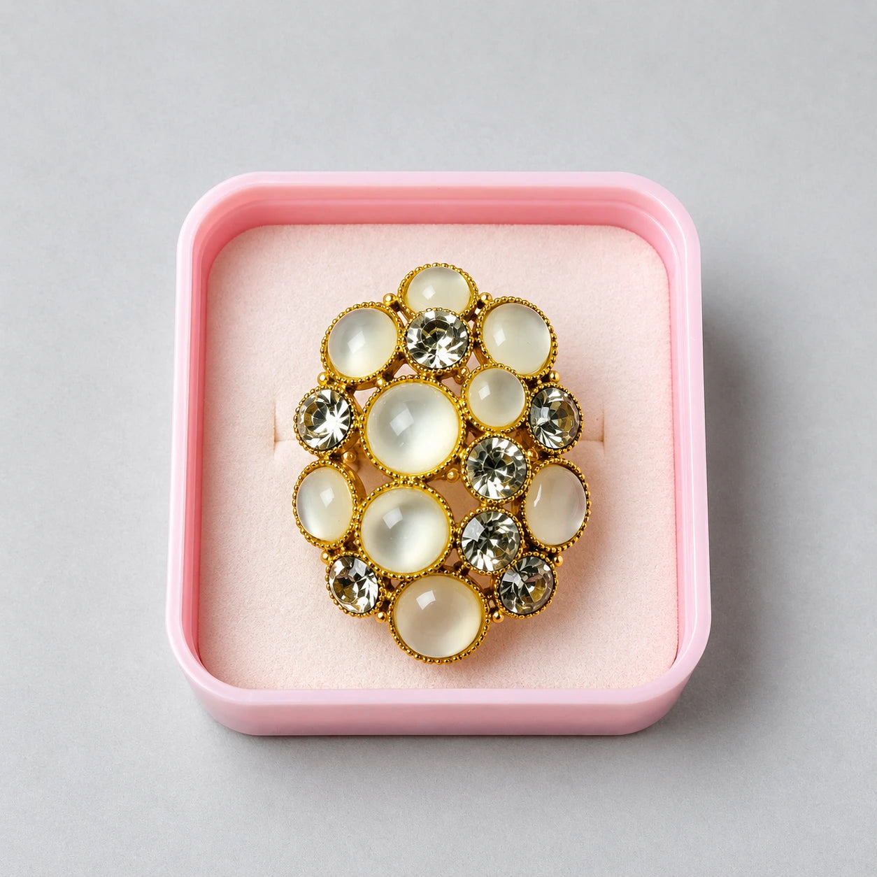 Luminous Crystal Cluster Statement Ring