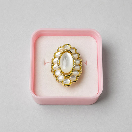 Vintage Pearl Halo Statement Ring