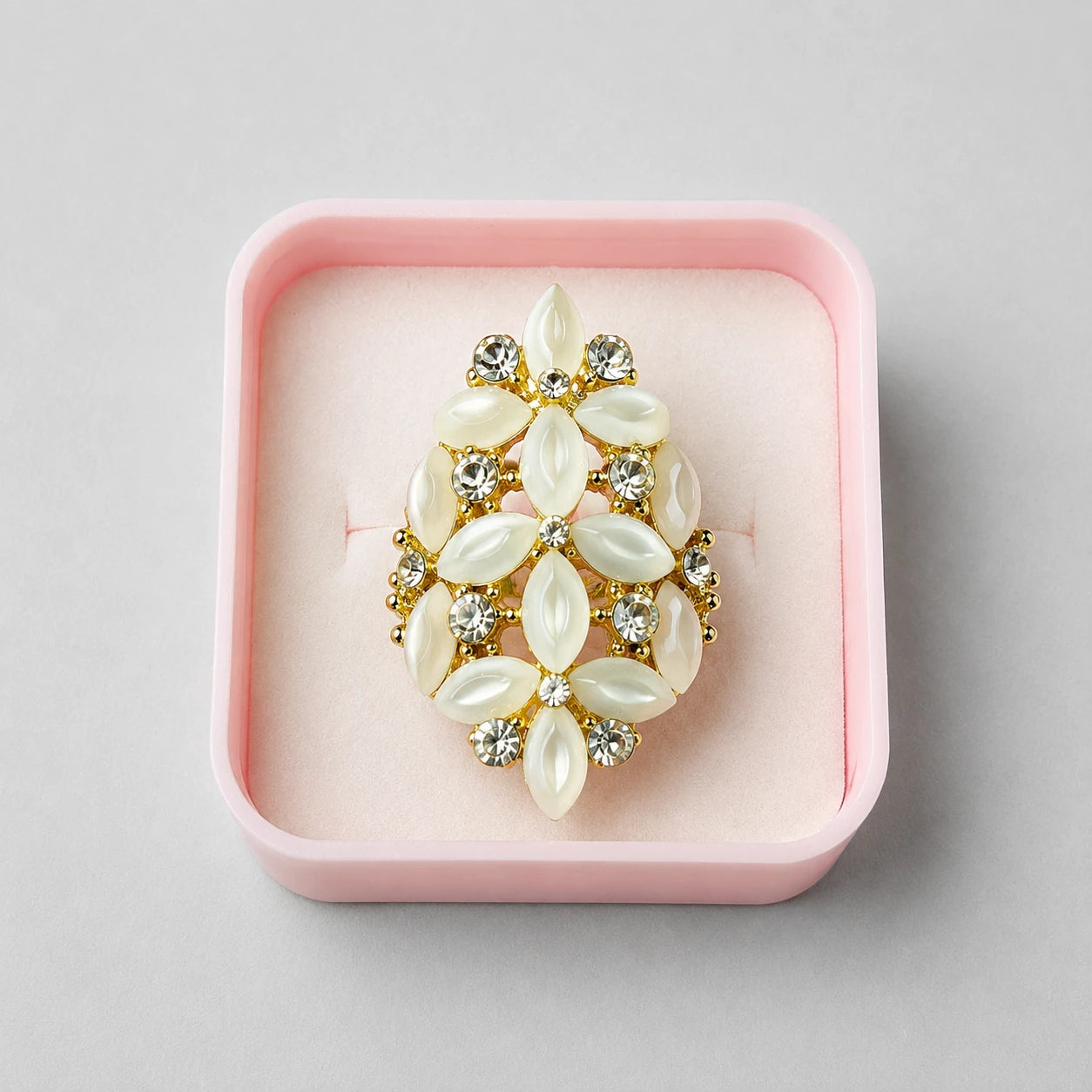 Crystal Bloom Statement Ring