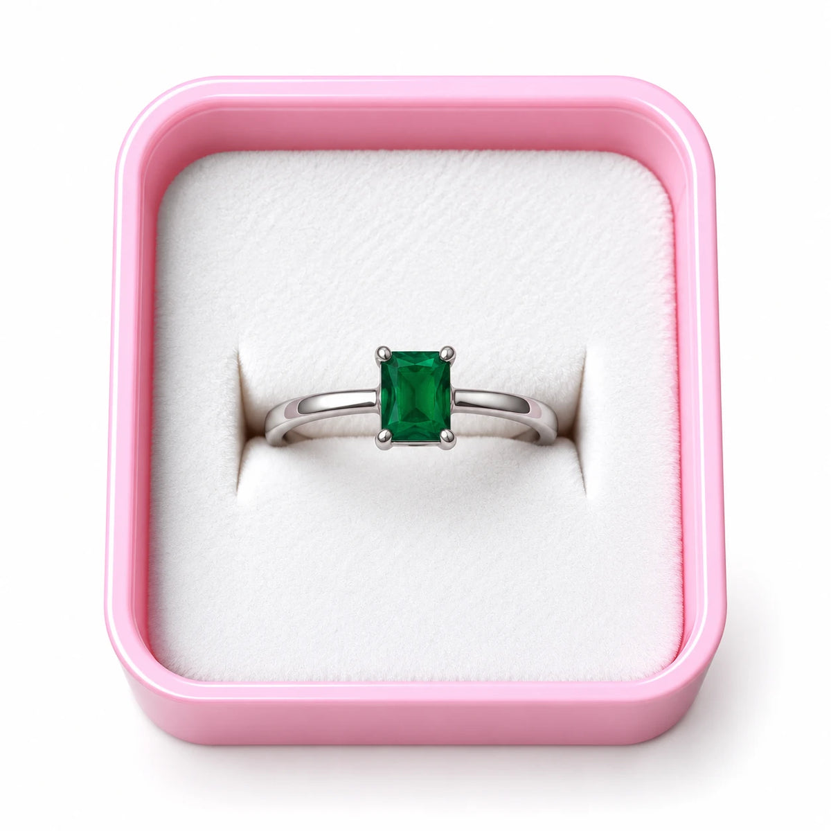 Amethyst Glow Solitaire Ring - 4 Colors