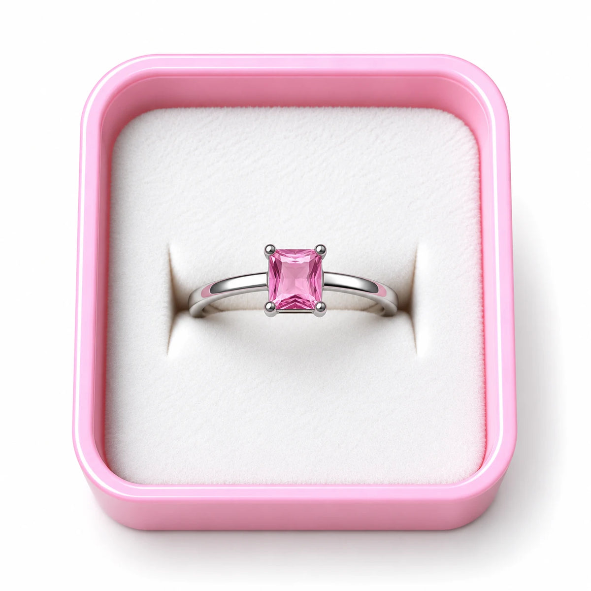 Amethyst Glow Solitaire Ring - 4 Colors
