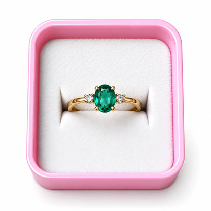 Emerald Royale Three Stone Ring - 3 Colors
