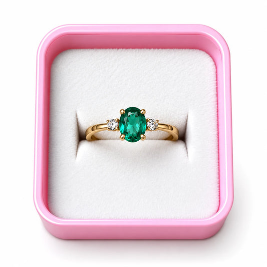 Emerald Royale Three Stone Ring - 3 Colors