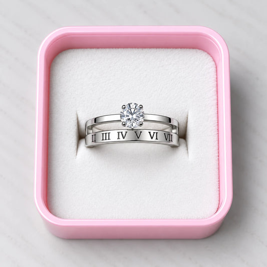 Timeless Roman Numeral Solitaire Ring