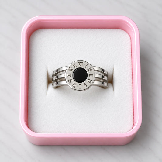 Roman Noir Signature Timepiece Ring