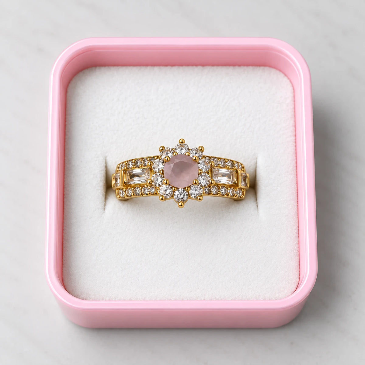 Crimson Blossom Gemstone Ring - 3 Colors
