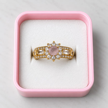 Crimson Blossom Gemstone Ring - 3 Colors