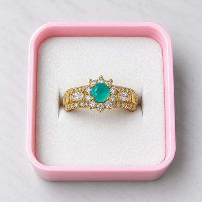 Crimson Blossom Gemstone Ring - 3 Colors