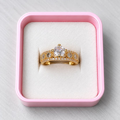 Royal Halo Crystal Crown Ring - 2 Colors