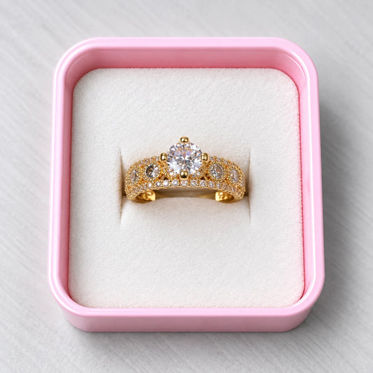 Royal Halo Crystal Crown Ring - 2 Colors