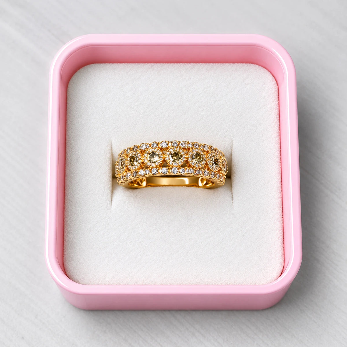 Celestial Bloom Embellished Band Ring - 2 Colors