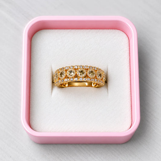 Celestial Bloom Embellished Band Ring - 2 Colors