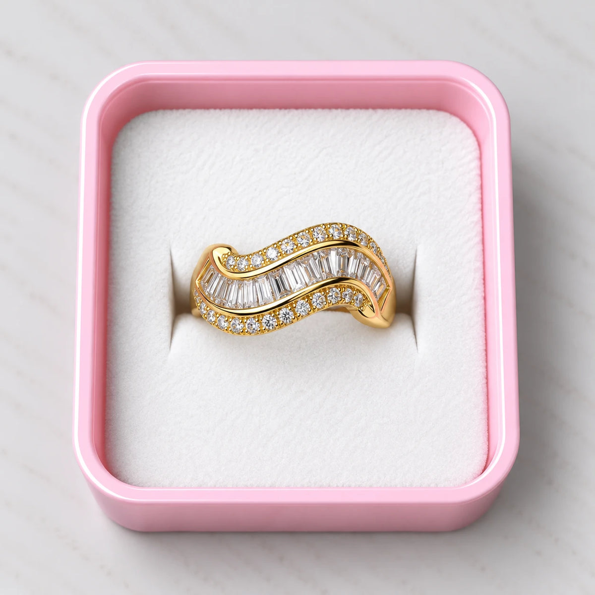 Serpentine Ruby Wave Ring - 4 Colors