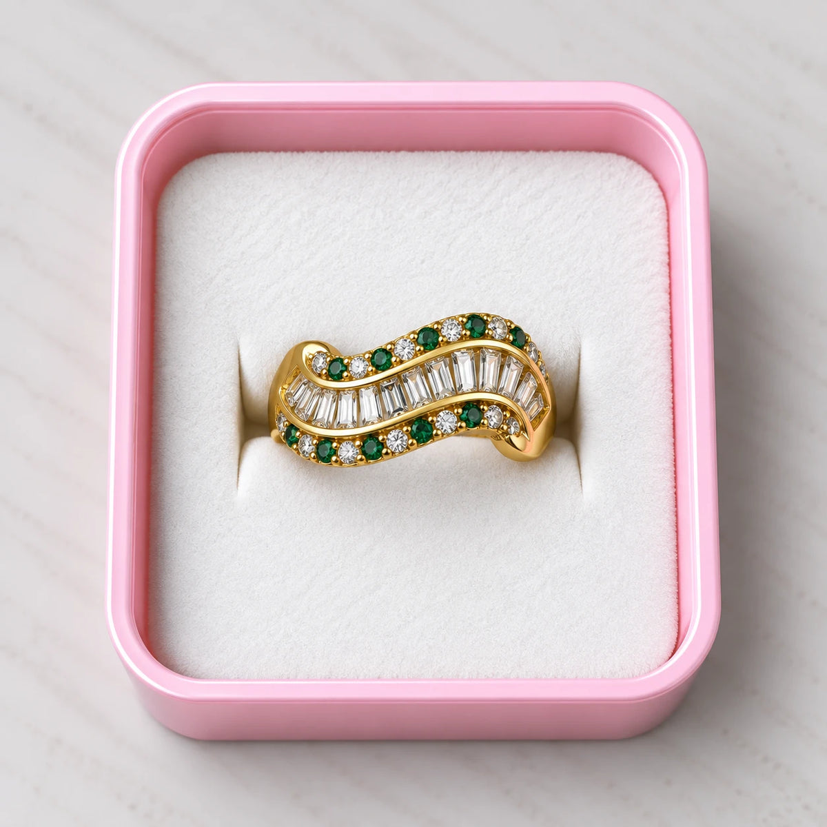 Serpentine Ruby Wave Ring - 4 Colors