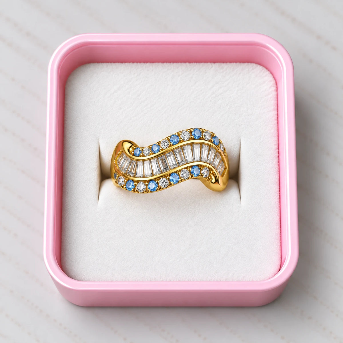 Serpentine Ruby Wave Ring - 4 Colors