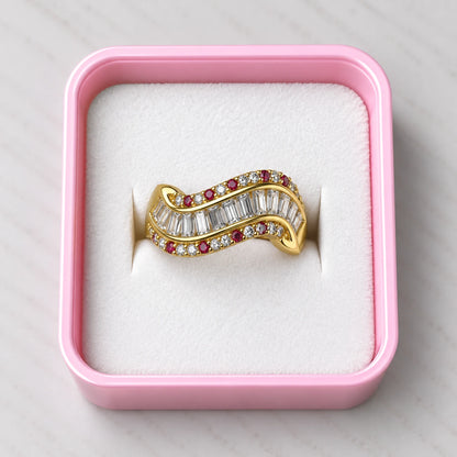 Serpentine Ruby Wave Ring - 4 Colors