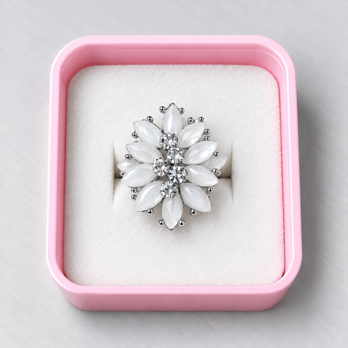 Floral Vine Statement Ring - Silver