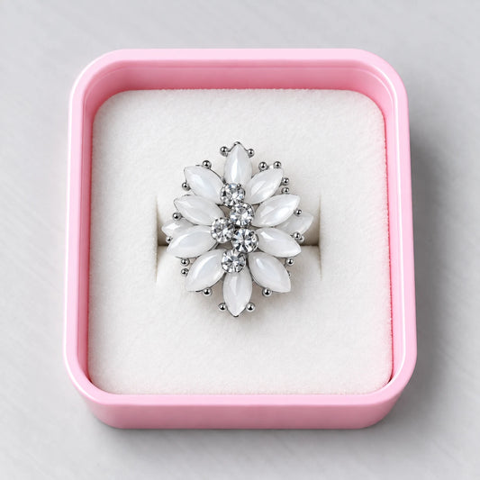 Floral Vine Statement Ring - Silver
