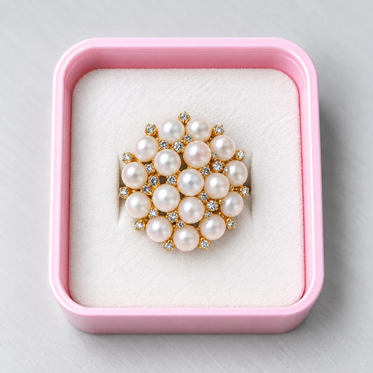 Luminous Crystal Cluster Statement Ring