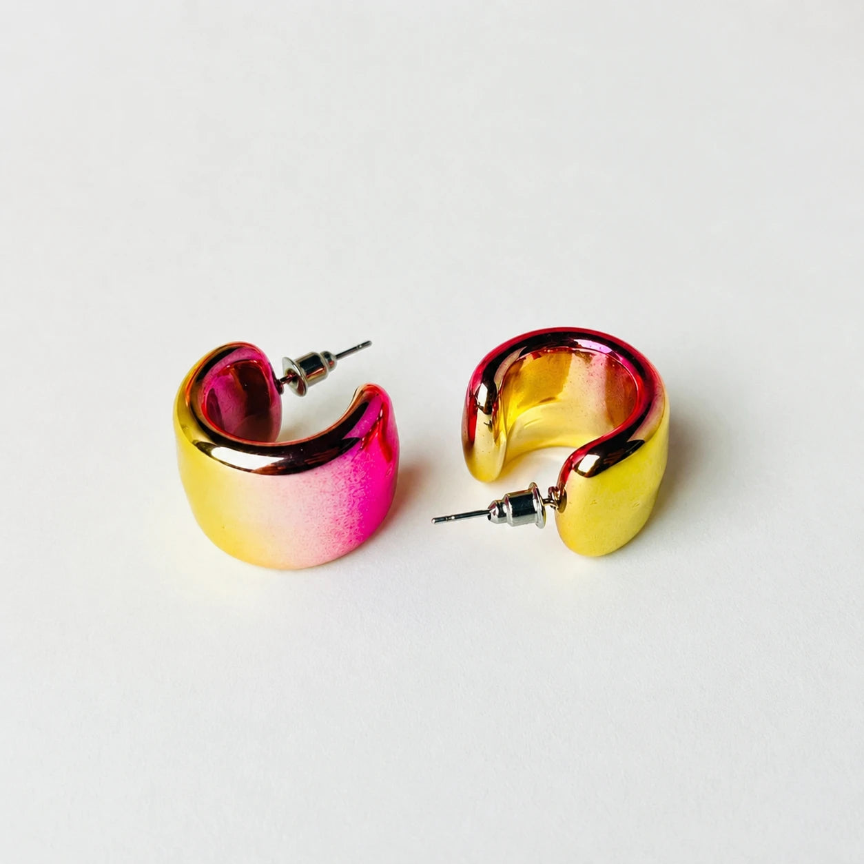 Aurora Gradient Cuff Hoop Stud Earrings