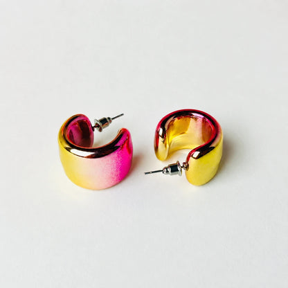 Aurora Gradient Cuff Hoop Stud Earrings