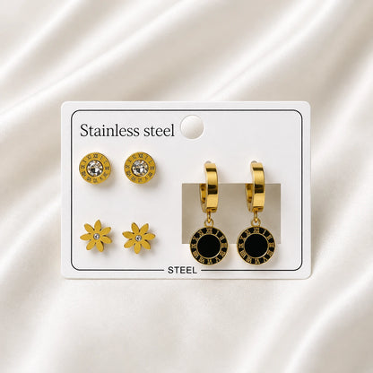Roman Floral Stainless Studs