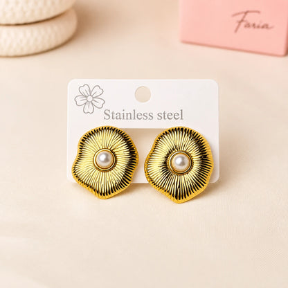 Radiant Pearl Sunburst Stainless Studs