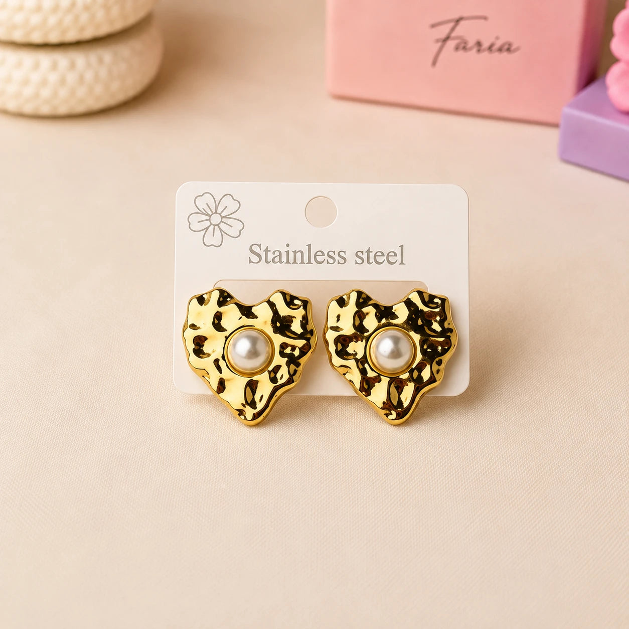 Leopard Pearl Stainless Studs