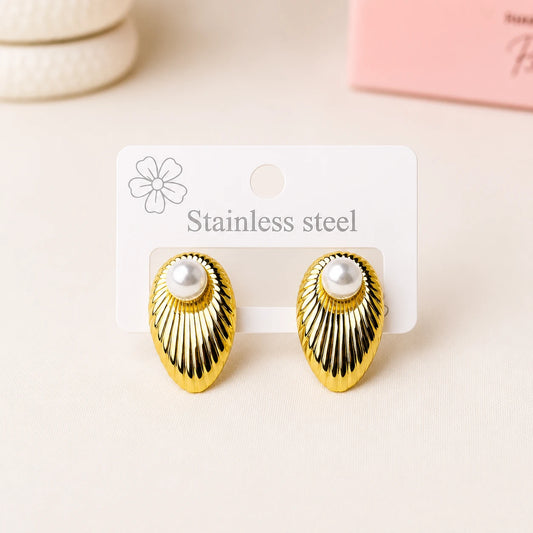Pearl Sunray Gold Stainless Studs