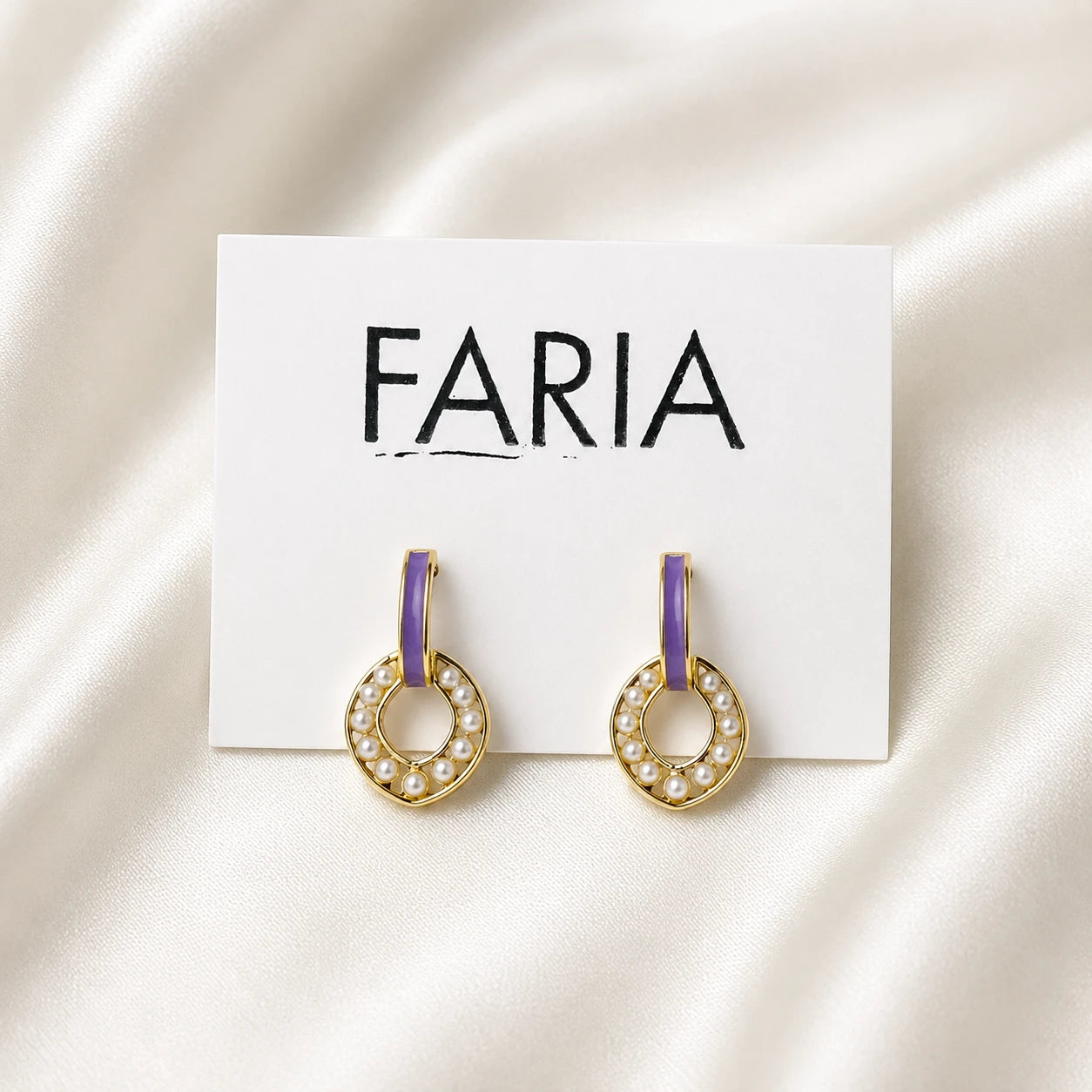 Purple Pearl Loop Studs