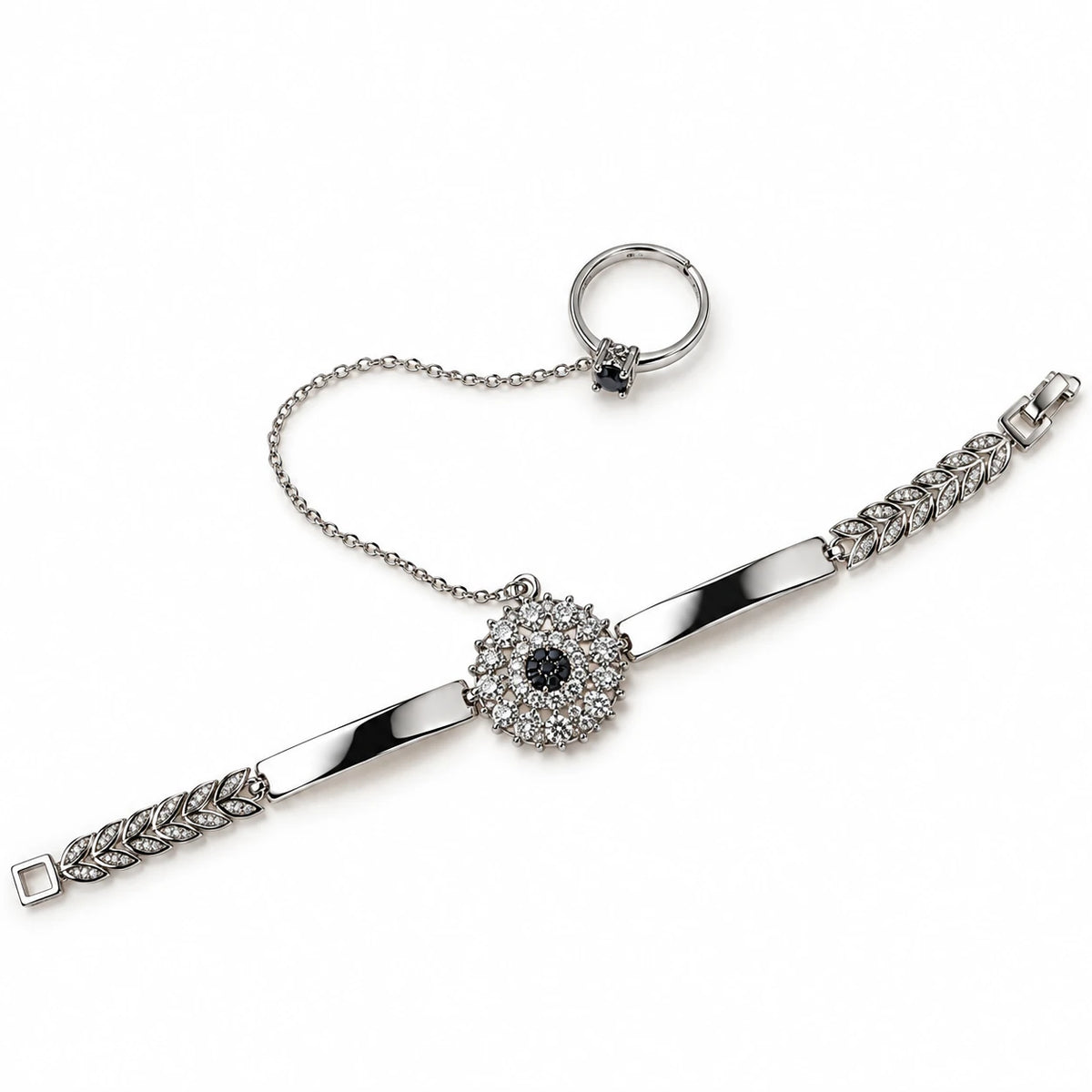 Radiant Bloom Bracelet Ring Set