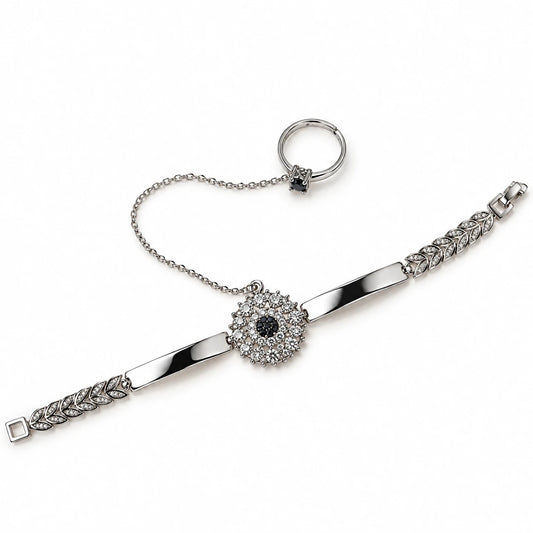 Radiant Bloom Bracelet Ring Set