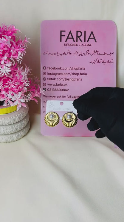 Radiant Pearl Stainless Steel Studs