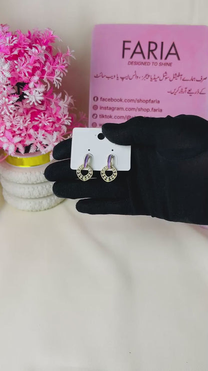 Purple Pearl Loop Studs