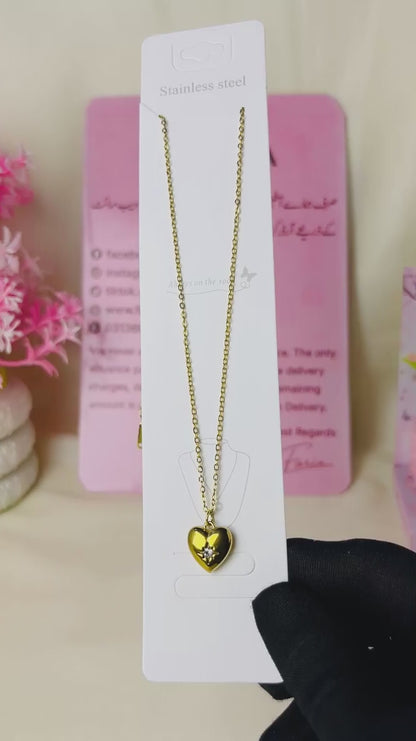 Loveheart Pendant Chain - Stainless