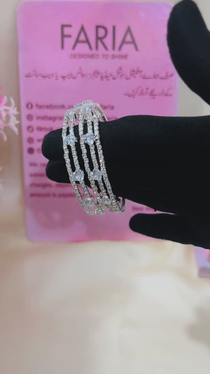 Celeste Crystal Wrap Bracelet Stainless - Silver