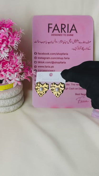 Leopard Pearl Stainless Studs